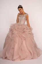 Load image into Gallery viewer, Beads and Sequin Embellished Bodice Boat Neck Ball Gown
