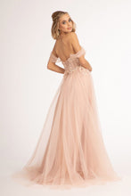 Load image into Gallery viewer, 3-D Flower Embellished Mesh A-line Dress w/ Lace-up Open Back
