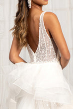 Load image into Gallery viewer, 3-D Flower Applique Mermaid Mesh Wedding Gown w/ Detached Mesh Layer

