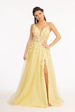 Load image into Gallery viewer, 3-D Flower Applique Glitter Mesh A-line Dress w/ Embroidery and Sequin
