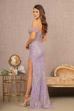 Load image into Gallery viewer, Bead Sheer Bodice Mesh Mermaid Dress w/ Wide Side Slit
