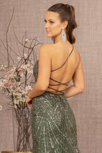 Load image into Gallery viewer, Asymmetric Glitter Mesh Mermaid Dress w/ Mesh Layered Tail
