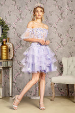 Load image into Gallery viewer, 3-D Flower Applique Sheer Bodice Quinceanera Gown w/ Ruffle Skirt
