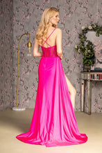 Load image into Gallery viewer, Bead Ruched Side Rome Jersey Mermaid Long Dress w/ Side Drape
