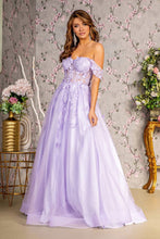 Load image into Gallery viewer, 3-D Butterfly Bead Sheer Bodice Mesh A-line Long Dress
