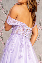 Load image into Gallery viewer, 3-D Butterfly Bead Sheer Bodice Mesh A-line Long Dress
