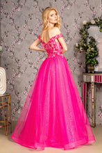 Load image into Gallery viewer, 3-D Flower Emboridery Sheer Bodice Mesh A-line Long Dress
