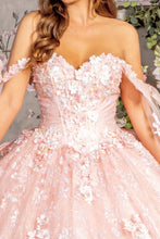 Load image into Gallery viewer, Detachable Ribbons Jewel Mesh Ball Gown w/ Side Mesh Long Drapes
