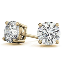 Load image into Gallery viewer, AGI Certified 6 CTW Lab Grown Diamond Stud Earrings in 14K White or Yellow Gold – G VS Round Cut
