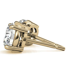 Load image into Gallery viewer, AGI Certified 6 CTW Lab Grown Diamond Stud Earrings in 14K White or Yellow Gold – G VS Round Cut
