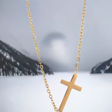 Load image into Gallery viewer, 14K gold necklace | Gold Plated Cross Pendant Necklace

