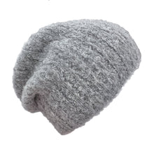 Load image into Gallery viewer, Gray Loop Knit Alpaca Beanie
