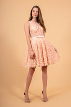 Load image into Gallery viewer, 3D Floral Applique Lace Short Dress
