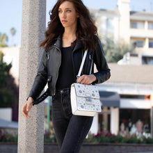 Load image into Gallery viewer, Convertible Leather Backpack Purse White Crossbody Bag
