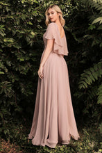 Load image into Gallery viewer, A-Line Chiffon Gown With Caplet
