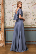 Load image into Gallery viewer, A-Line Chiffon Gown With Caplet
