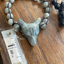 Load image into Gallery viewer, Wolf Spirit Animal Gemstone woven bracelet
