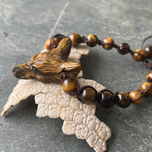 Load image into Gallery viewer, Wolf Spirit Animal Gemstone woven bracelet
