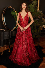 Load image into Gallery viewer, Glitter Floral Ball Gown
