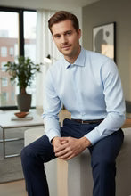 Load image into Gallery viewer, "Jamison" Blue Twill Spread Collar Dress Shirt
