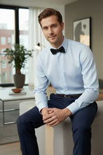 Load image into Gallery viewer, "Jamison" Blue Twill Spread Collar Dress Shirt
