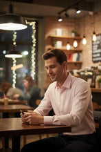 Load image into Gallery viewer, "Jamison" Pink Twill Spread Collar Dress Shirt
