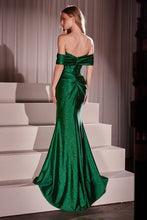 Load image into Gallery viewer, Off The Shoulder Glitter Dusted Fitted Dress
