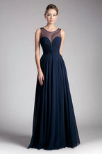 Load image into Gallery viewer, A-Line Chiffon Dress with Illusion Neckline

