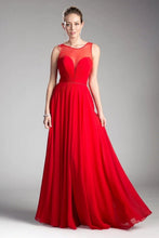 Load image into Gallery viewer, A-Line Chiffon Dress with Illusion Neckline
