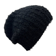 Load image into Gallery viewer, Black Loop Knit Alpaca Beanie
