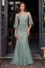 Load image into Gallery viewer, Lace Fitted Caplet Gown
