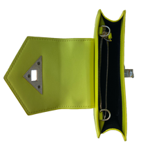Load image into Gallery viewer, Bright Yellow Mini Crossbody Purse Chain Strap Leather Wristlet Women's Handbag
