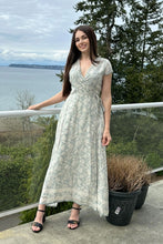 Load image into Gallery viewer, Maxi Wrap Dress in Blue Florals
