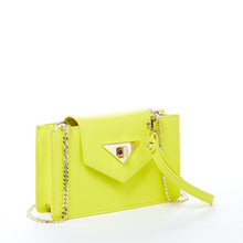 Load image into Gallery viewer, Bright Yellow Mini Crossbody Purse Chain Strap Leather Wristlet Women's Handbag
