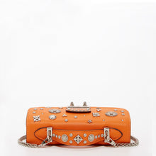 Load image into Gallery viewer, Studded Small Leather Crossbody Bag Orange Purse Cute Handbag  Women's Handbag
