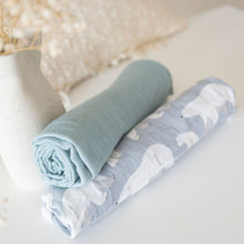 Load image into Gallery viewer, Snuggle Wrap Blue Swaddle Blanket Set
