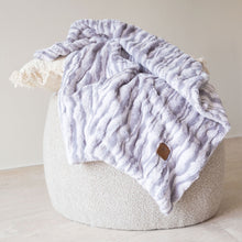 Load image into Gallery viewer, Luxury Grey Wavy Fur Blanket
