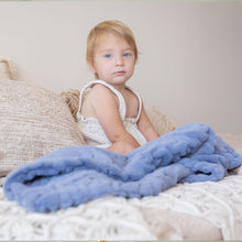 Load image into Gallery viewer, Ultra-Soft Solid Blue Fur Blanket
