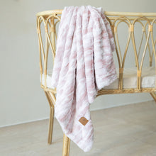 Load image into Gallery viewer, Super Soft Marble Pink Fur Blanket
