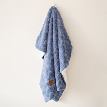 Load image into Gallery viewer, Super Cozy Blue Zig-Zag Fur Blanket

