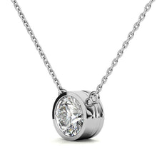 Load image into Gallery viewer, 2.00 CTW AGI Certified Round Brilliant Lab Grown Diamond Bezel Pendant in 14K White or Yellow Gold
