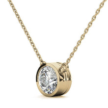 Load image into Gallery viewer, 2.00 CTW AGI Certified Round Brilliant Lab Grown Diamond Bezel Pendant in 14K White or Yellow Gold
