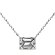 Load image into Gallery viewer, 2.00 CTW AGI Certified Lab-Grown Emerald-Cut Diamond Solitaire Pendant in Choice Of 14K White or Yellow Gold
