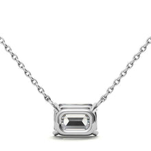 Load image into Gallery viewer, 2.00 CTW AGI Certified Lab-Grown Emerald-Cut Diamond Solitaire Pendant in Choice Of 14K White or Yellow Gold
