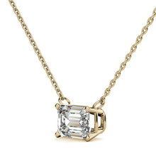 Load image into Gallery viewer, 2.00 CTW AGI Certified Lab-Grown Emerald-Cut Diamond Solitaire Pendant in Choice Of 14K White or Yellow Gold
