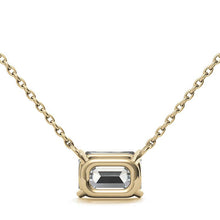 Load image into Gallery viewer, 2.00 CTW AGI Certified Lab-Grown Emerald-Cut Diamond Solitaire Pendant in Choice Of 14K White or Yellow Gold
