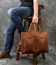 Load image into Gallery viewer, The Dagmar Leather Briefcase | Vintage Leather Messenger Bag
