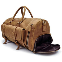 Load image into Gallery viewer, The Bard Weekender | Handmade Leather Duffle Bag
