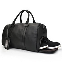 Load image into Gallery viewer, The Endre Weekender | Black Pebbled Leather Weekender
