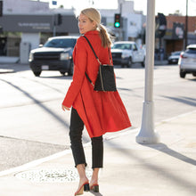 Load image into Gallery viewer, Black Leather Backpack Purse for Women Unique Convertible Crossbody Bag
